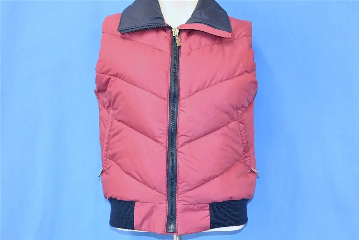 80s The North Face Maroon Down Fill Ski Vest Women's Medium