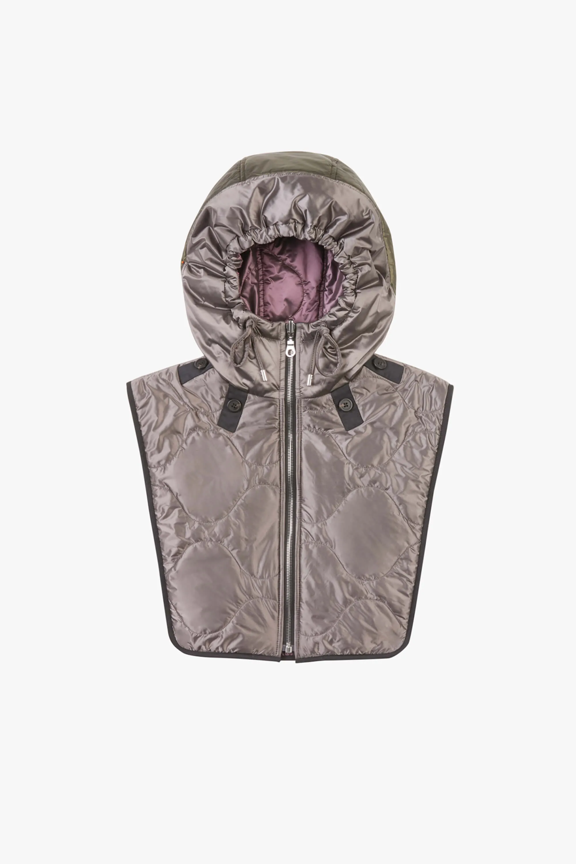 Elements Quilt Zip Hood - Granite / Amethyst