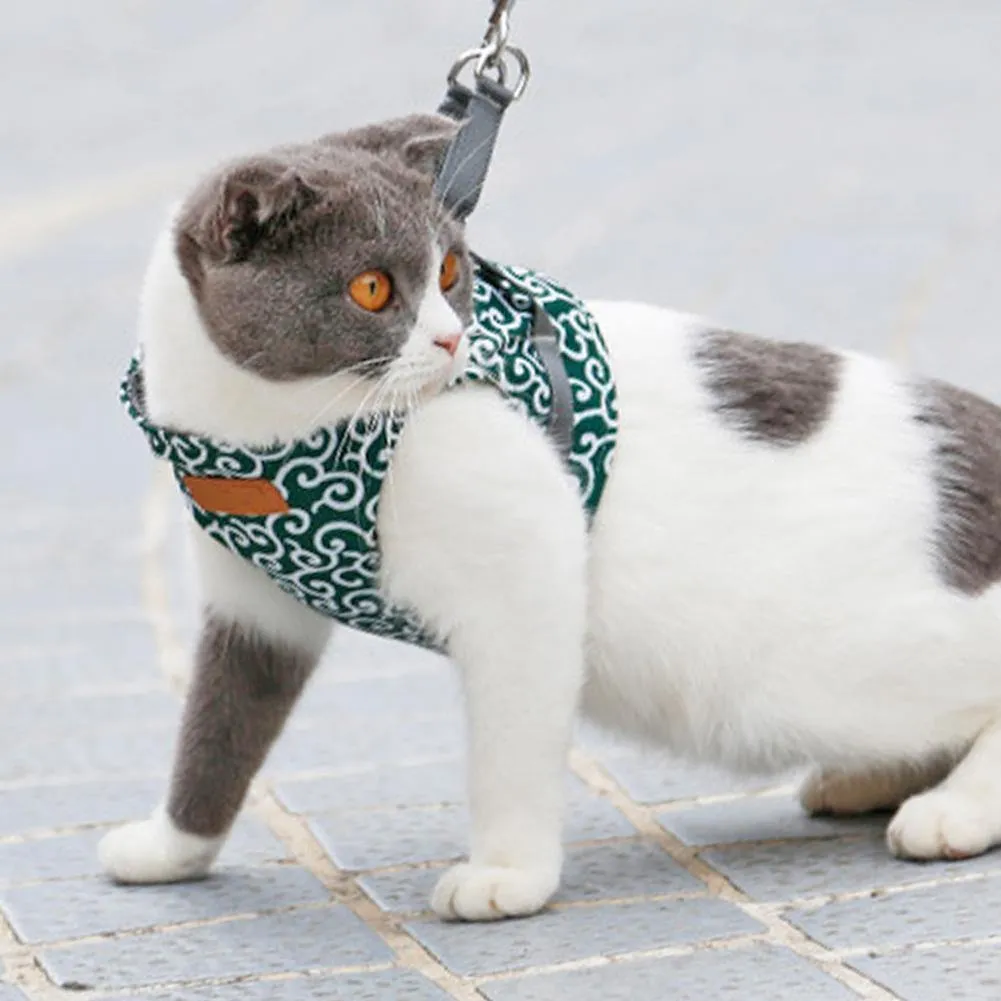 Pets Walking Leash Set Dog Cat Harness Vest Collar