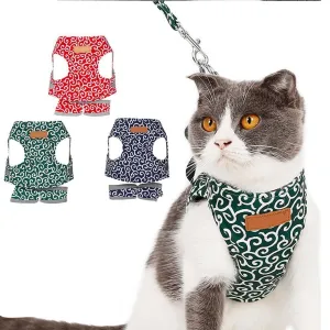 Pets Walking Leash Set Dog Cat Harness Vest Collar
