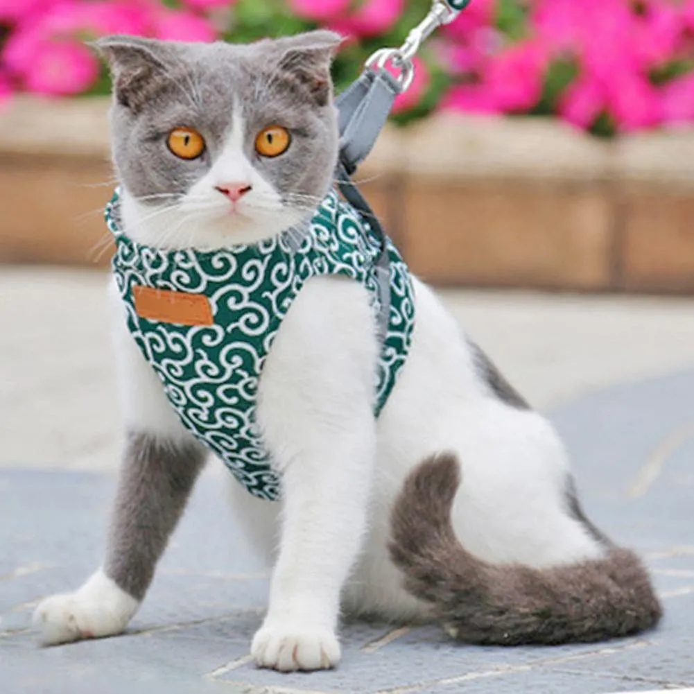 Pets Walking Leash Set Dog Cat Harness Vest Collar