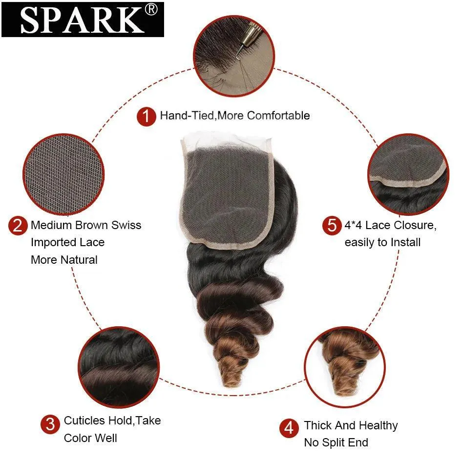 Spark Ombre Brazilian Loose Wave Hair Set: Vibrant Extensions for Stylish Look