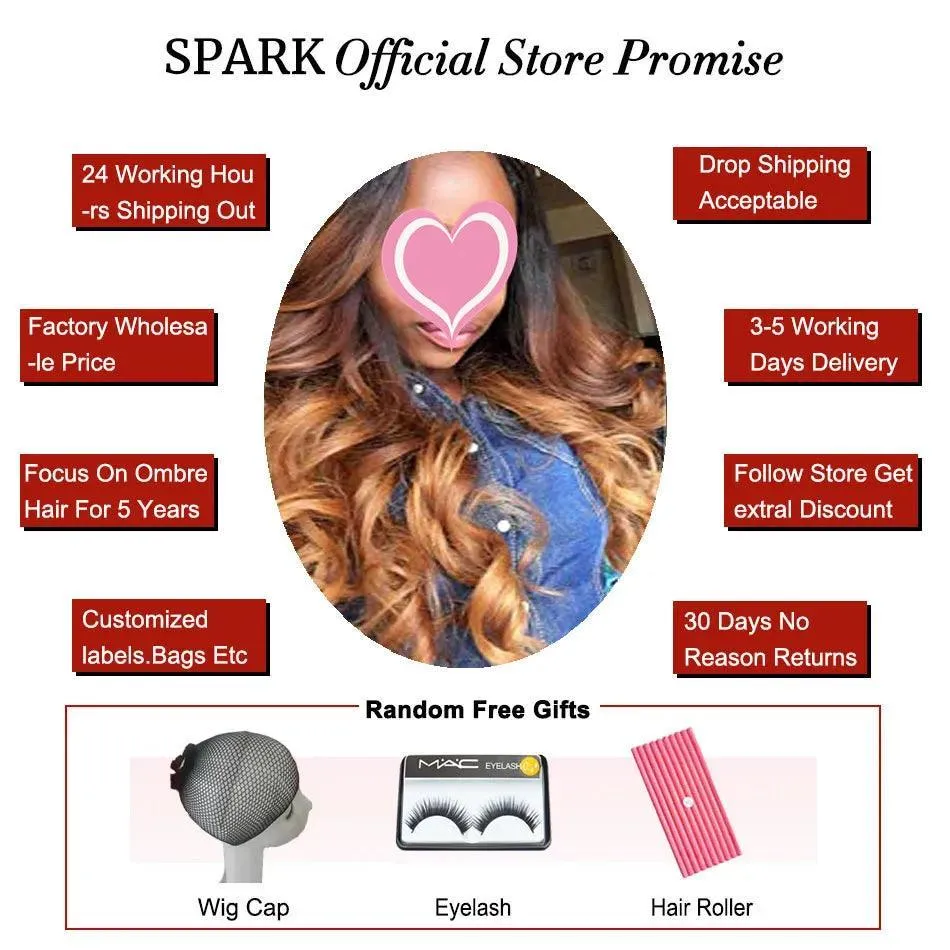 Spark Ombre Brazilian Loose Wave Hair Set: Vibrant Extensions for Stylish Look