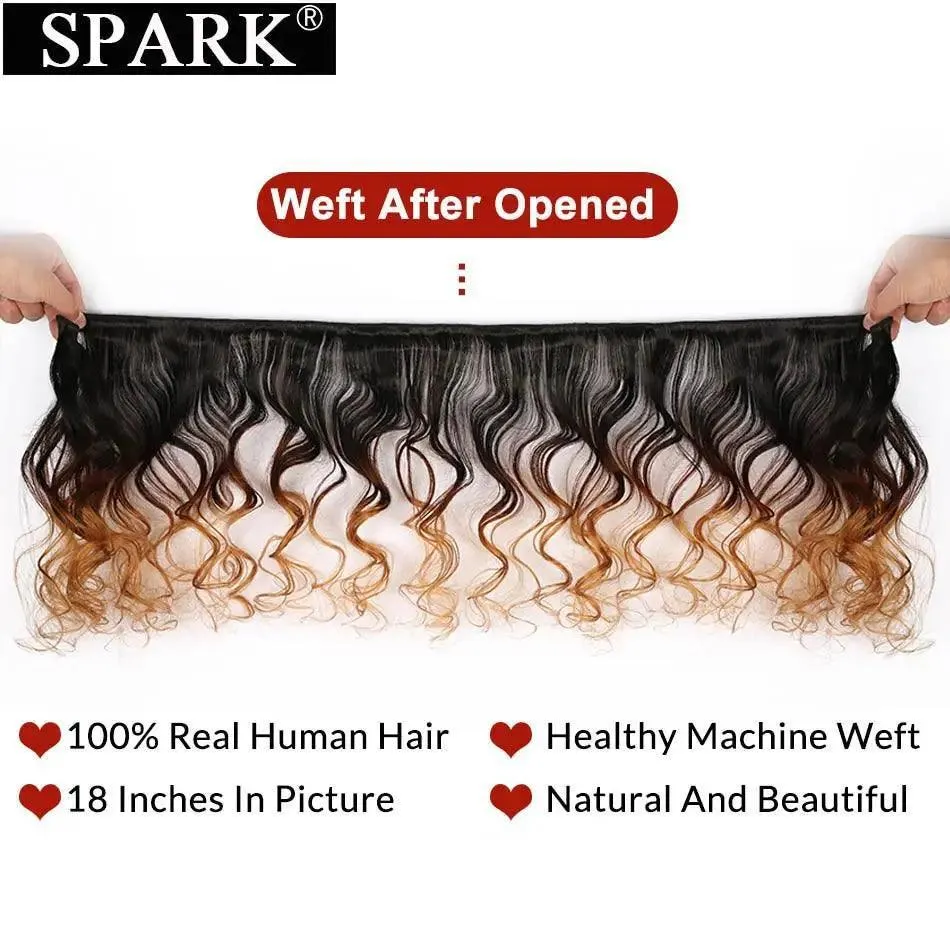Spark Ombre Brazilian Loose Wave Hair Set: Vibrant Extensions for Stylish Look